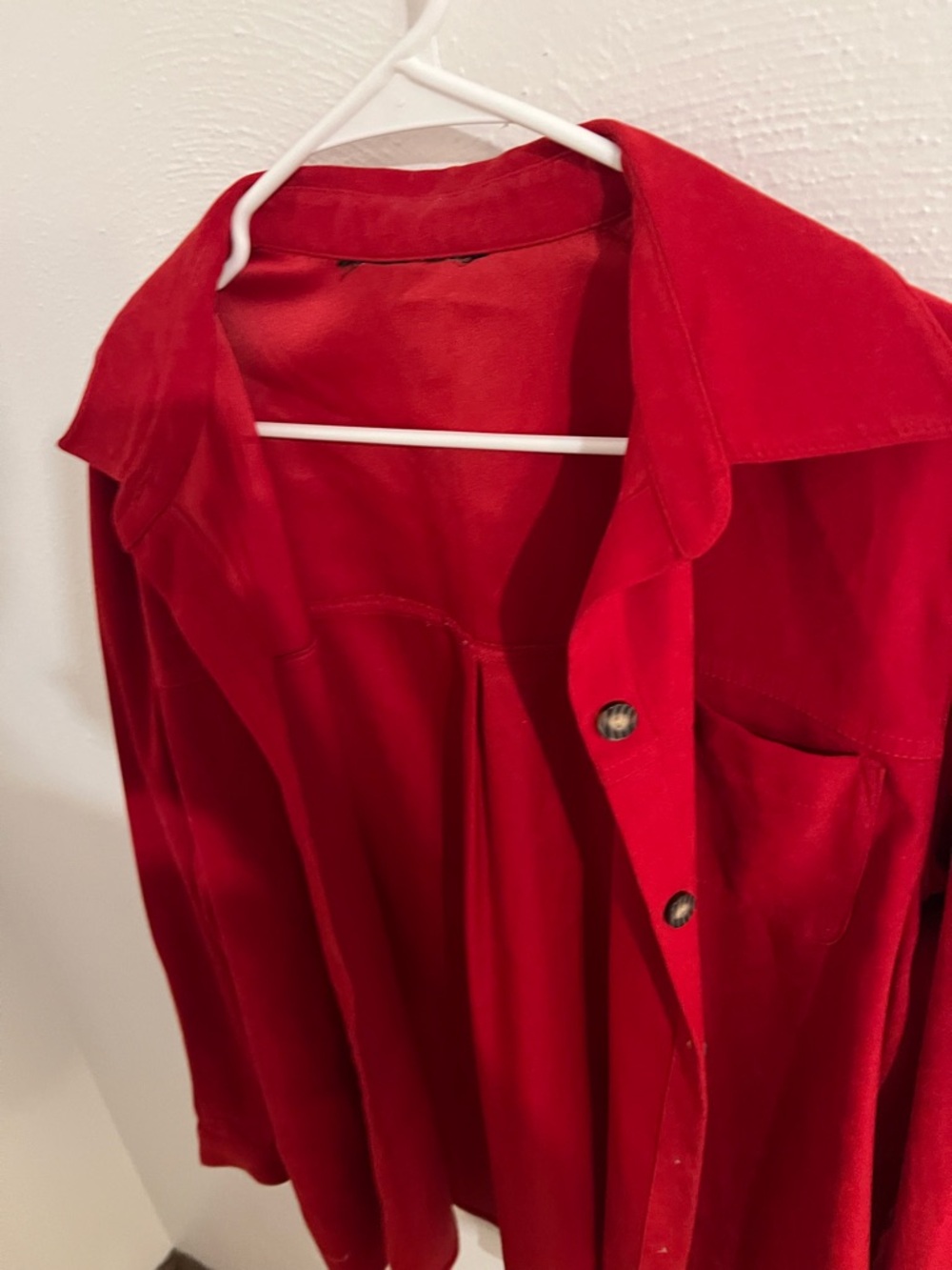 Red Button Down Shacket - Medium - Picture 4 of 5